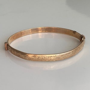 Vintage 1/5th 9 Carat Rolled Gold Bangle Bracelet