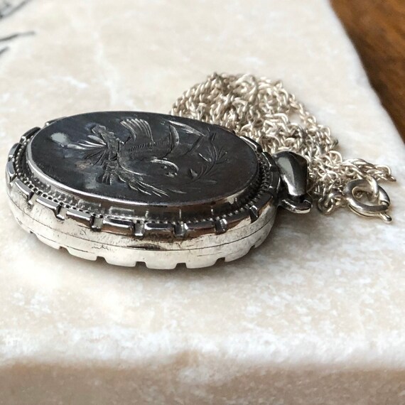 Victorian Silver Asthetic Locket on Chain Circa.1… - image 5