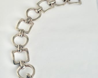 ヴィンテージデザイナーアートリンクスターリングシルバーハンドメイド