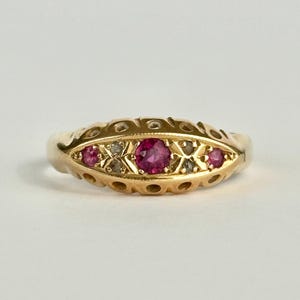 Antique 18 Carat Gold Ruby and Diamond Ring