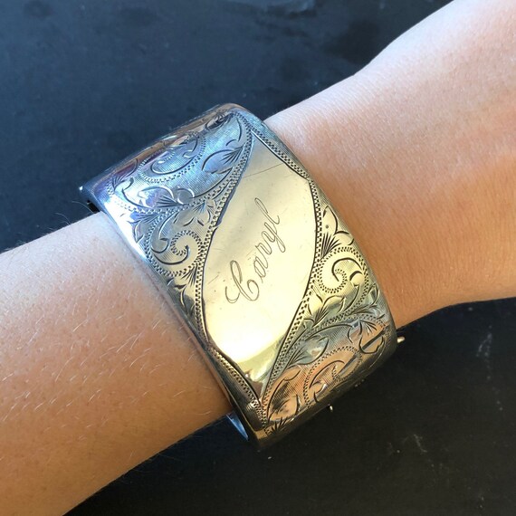 Victorian Extra Wide Silver Cuff Bangle - Etsy