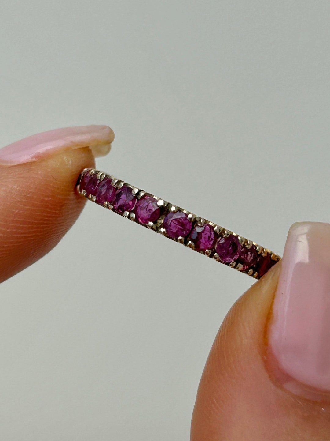 Vintage Yellow Gold Ruby Full Eternity Band Ring - Etsy