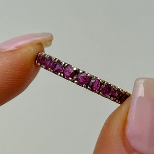 Vintage Yellow Gold Ruby Full Eternity Band Ring