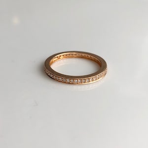 Vintage 18 karaat Rose Gold Diamond Eternity Band
