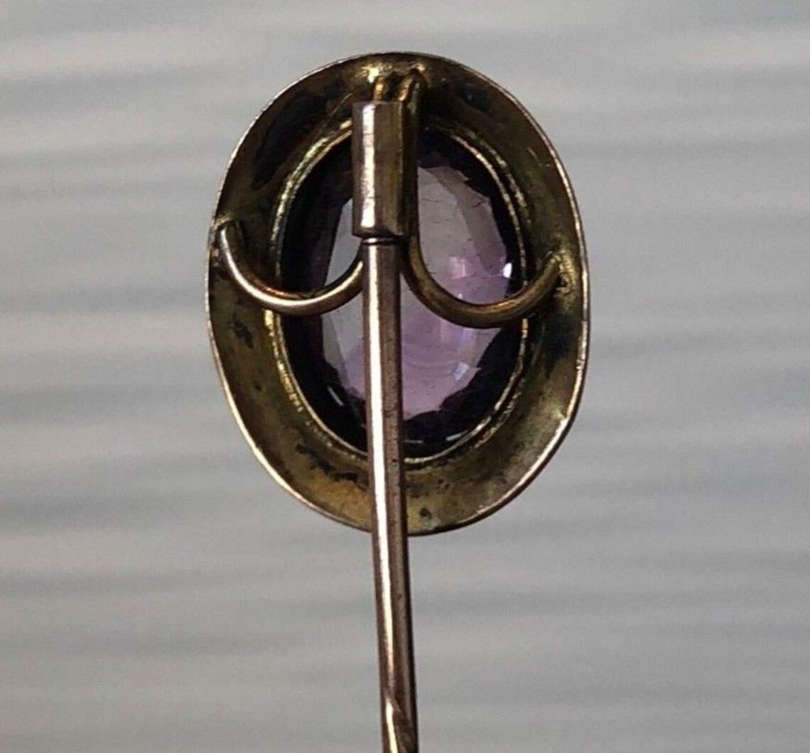 Antique Victorian 9ct Yellow Gold Amethyst Stick Pin - Etsy