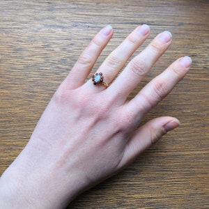 Vintage 9 Carat Gold Opal and Garnet Ring image 6