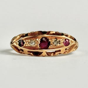 Antique 18 Carat Gold Ruby and Diamond Ring
