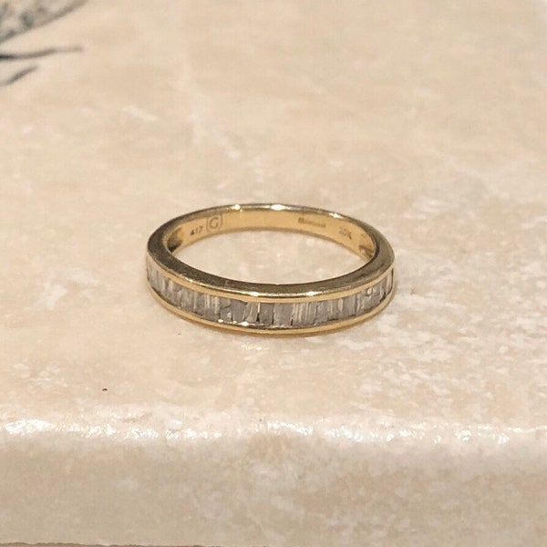 Vintage 10 Carat Gold Diamond Half Eternity Band