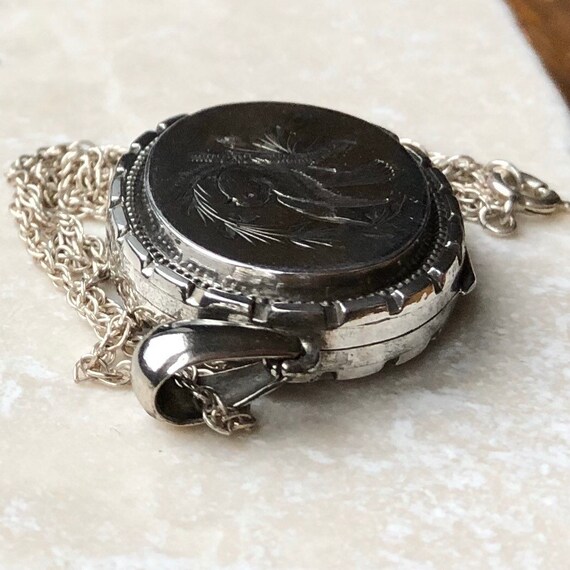 Victorian Silver Asthetic Locket on Chain Circa.1… - image 6