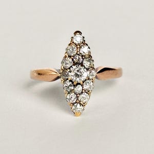 Vintage Marquise Diamond 14 Carat Gold Ring