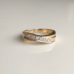 Vintage 18-karaats gouden diamanten band