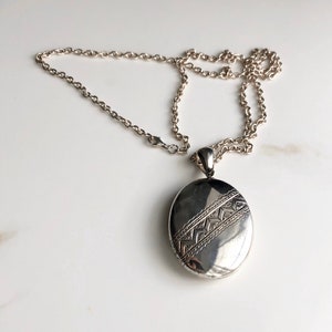 Antique Silver Locket on Necklace