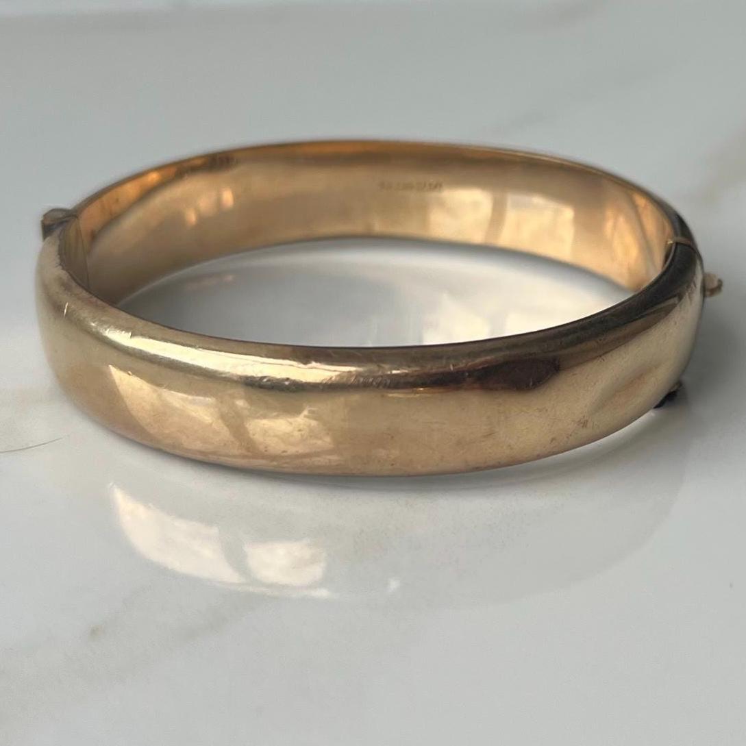 Vintage 9 Carat Yellow Rolled Gold Bangle Bracelet - Etsy