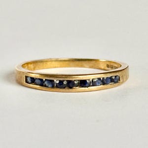 Vintage 9 Carat Gold Sapphire half Eternity Band