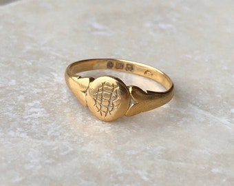 Vintage 18 Carat Gold Signet Ring