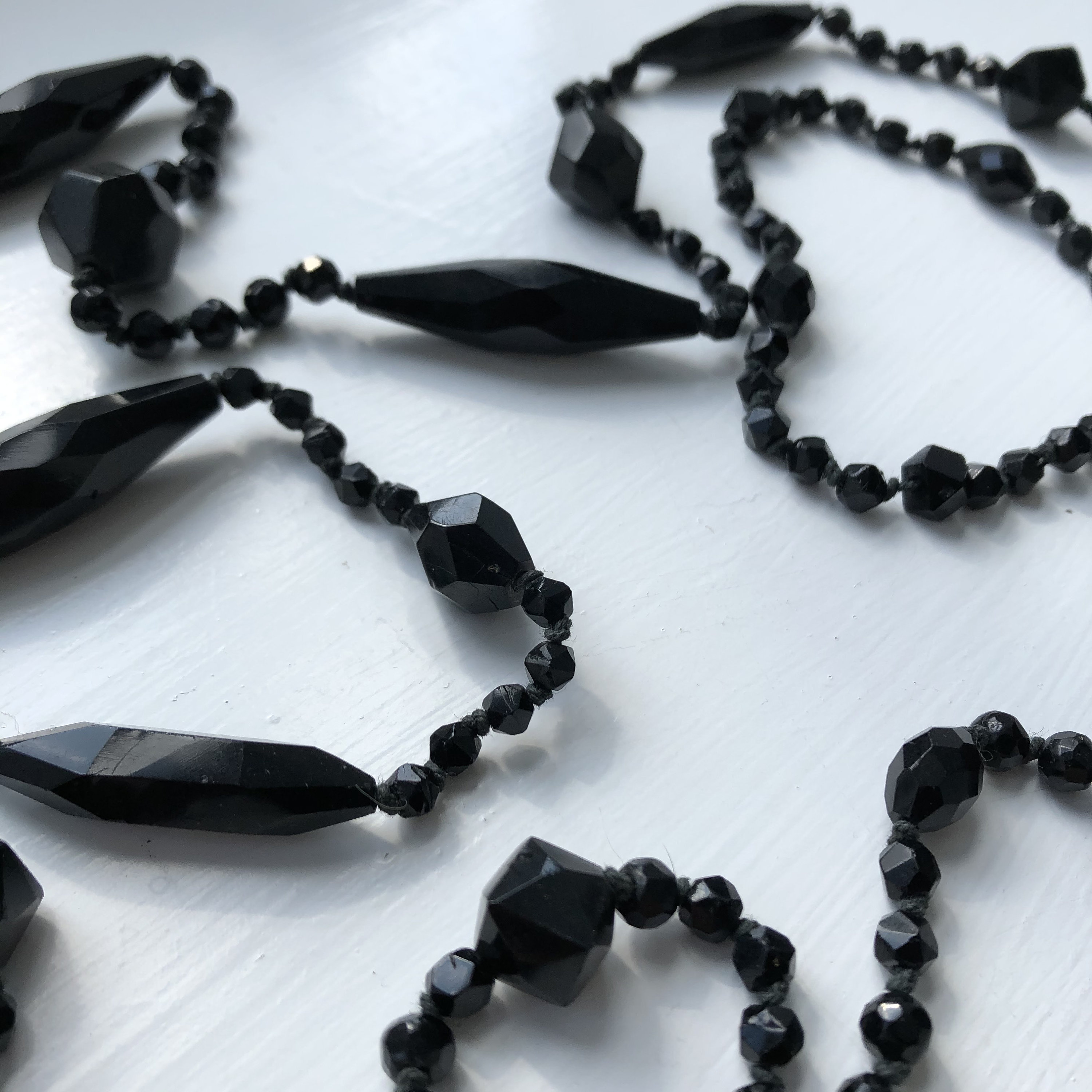 VINTAGE HOLLYWOOD★Black Stone Beads Necklace/追跡送 VINTAGE HOLLYWOOD☆Black Stone Beads Necklace/追跡送 VINTAGE