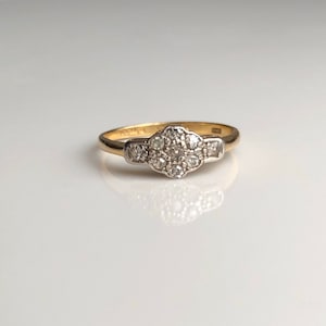 Art Deco Style 18 Carat Yellow Gold  Diamond Ring