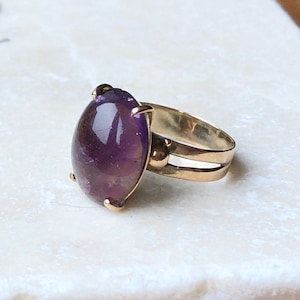 Vintage Cabochon Blue John Stone Ring