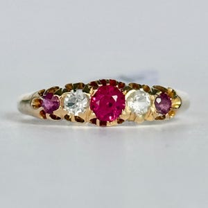Vintage 18 Carat Gold Ruby and Diamond Ring