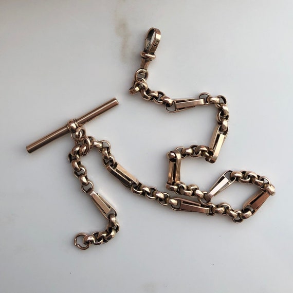 Vintage 9 Carat Rose Gold Albert Chain 