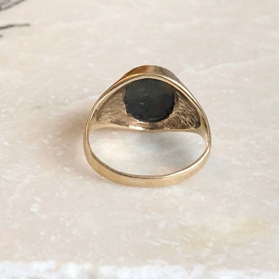 Vintage 9 Carat Gold Bloodstone Signet Ring - image 3