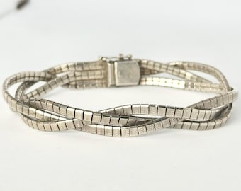 Vintage Sterling Silver Twisted Rope Chain Bracelet - Etsy