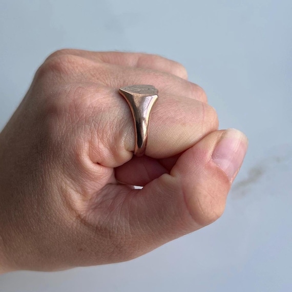 Vintage 9 Carat Rose Gold Engraved Masonic Signet Ring - Etsy