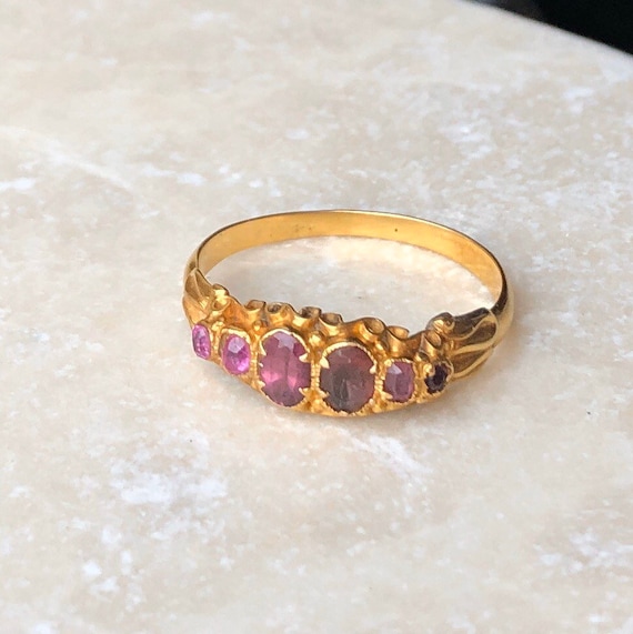 Vintage 9 Carat Gold Amethyst Ring Etsy