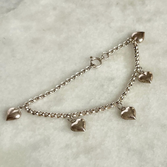 Vintage Silver Heart Bracelet - Etsy 日本