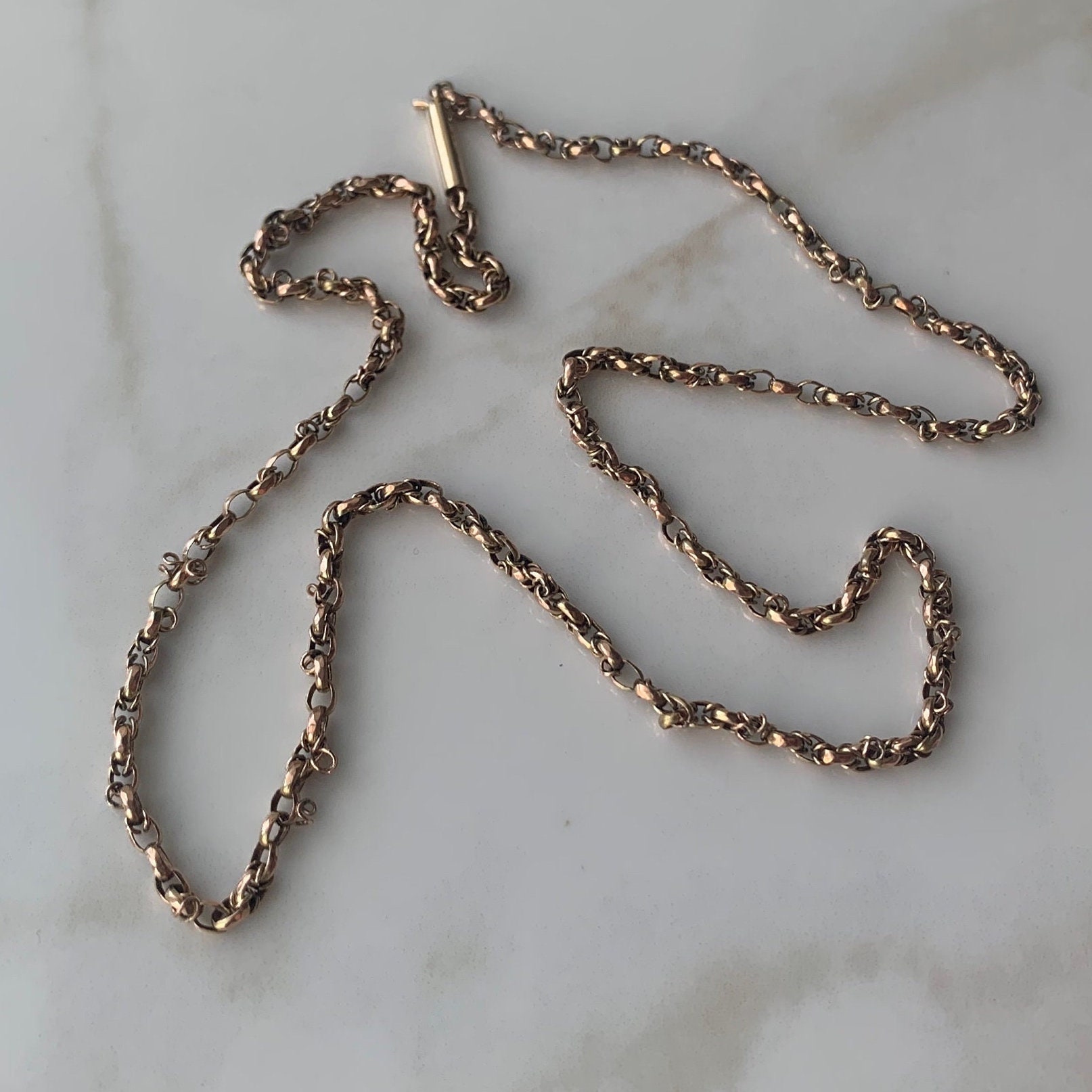 Vintage 9 Carat Yellow Gold Chain Necklace - Etsy