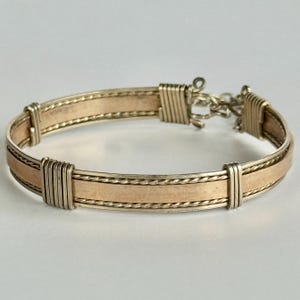 Antique Silver and Gold Christening Bangle