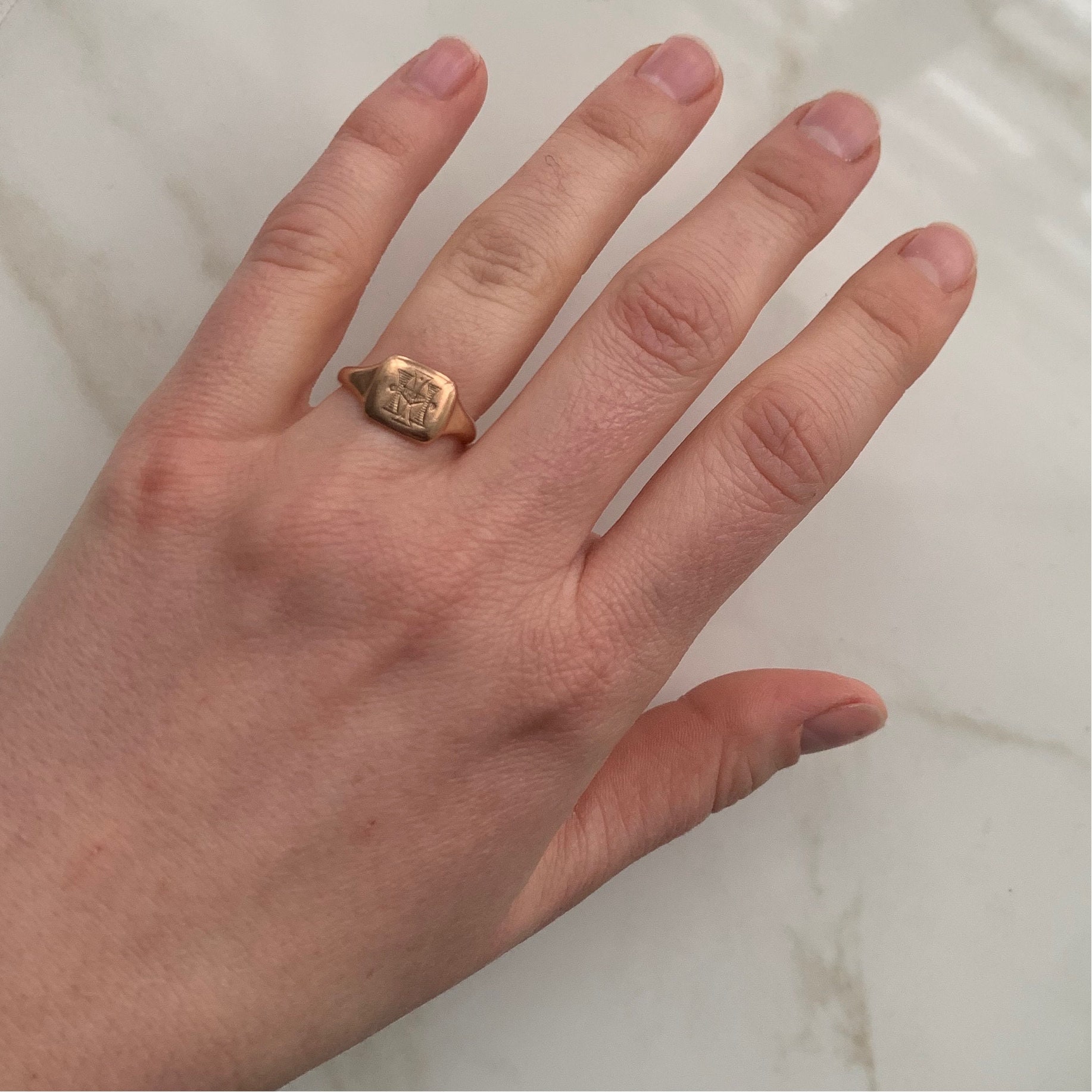 Vintage 9 Carat Gold Signet Ring - Etsy