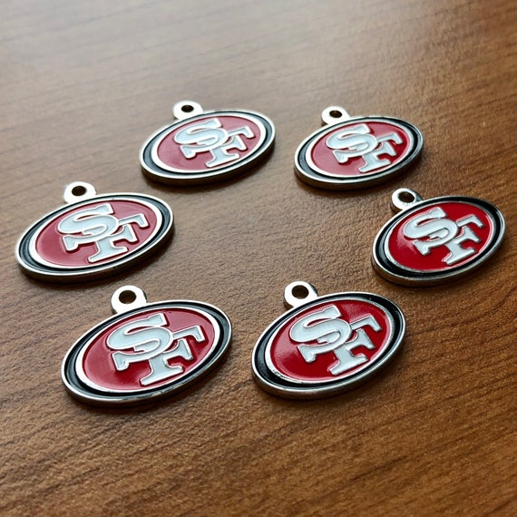 Wholesale Lot of 6 San Francisco 49ers Logo Charms Great for Making Jewelry 