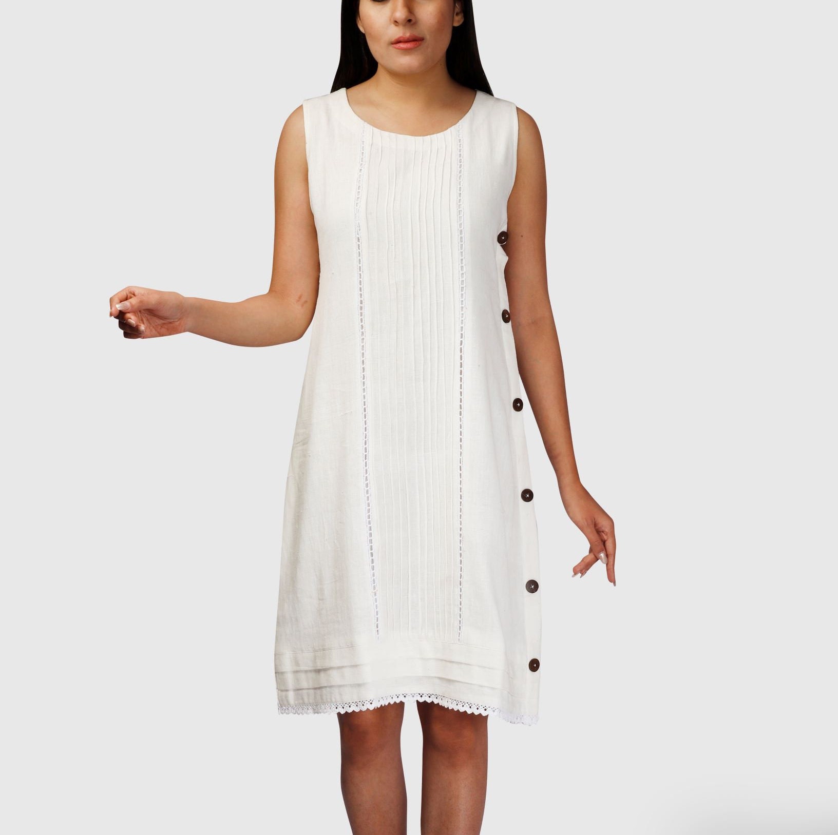 White Khadi with White lace dress Etsy