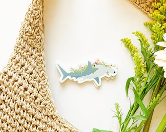 Floral Hammerhead Shark Sticker | Marine Life Sticker | Shark | Ocean Sticker