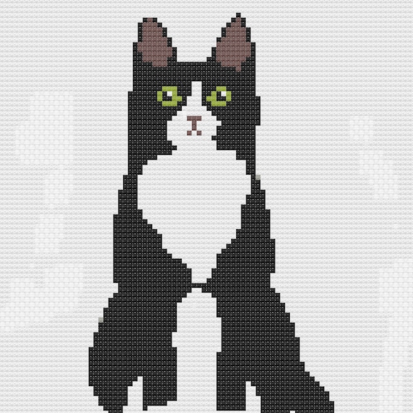 Tuxedo Cat Cross Stitch Etsy Canada