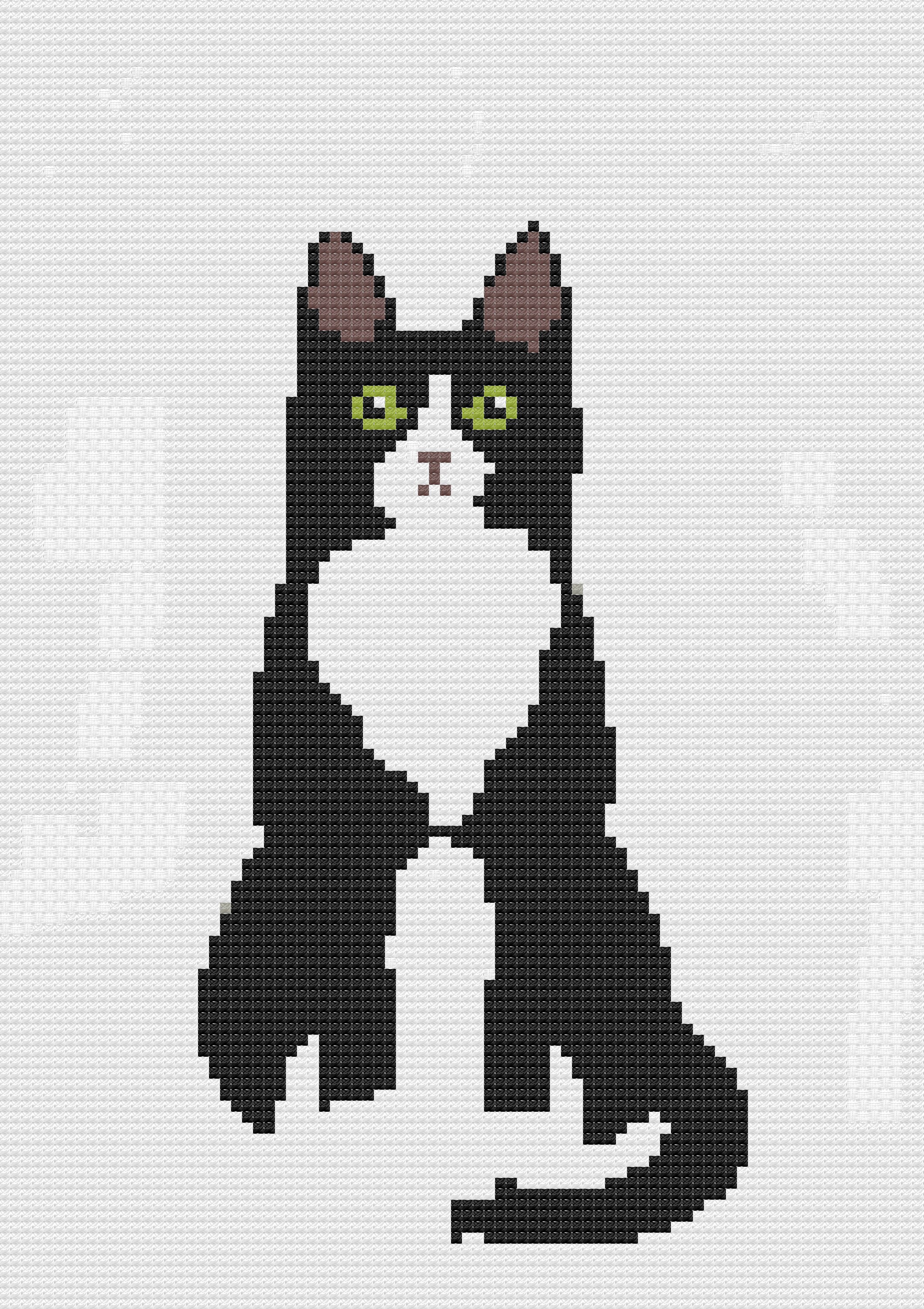 Tuxedo Cat Cross Stitch Etsy