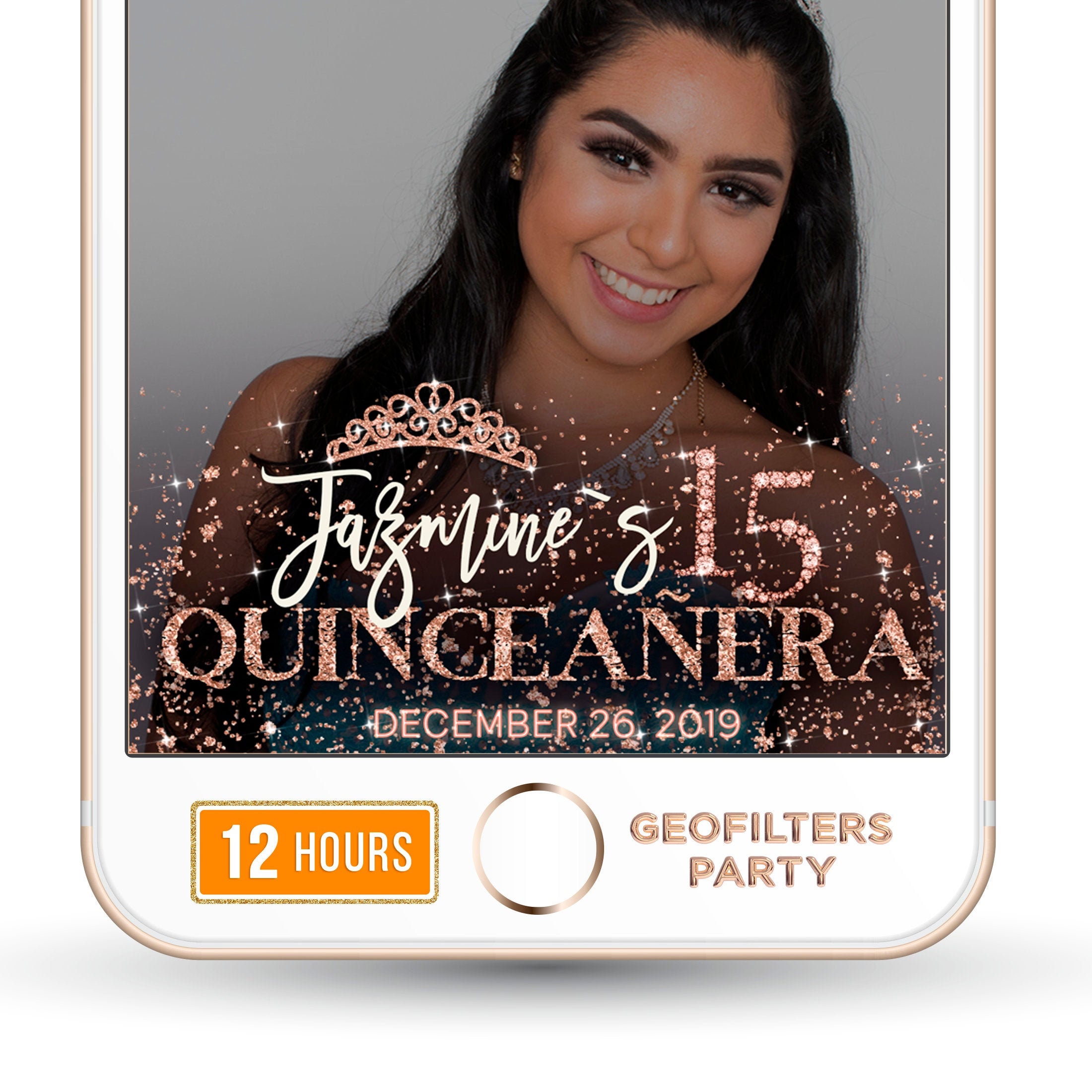 Quinceanera geofilter Snapchat geofilter Quinceanera geo filter Rose …