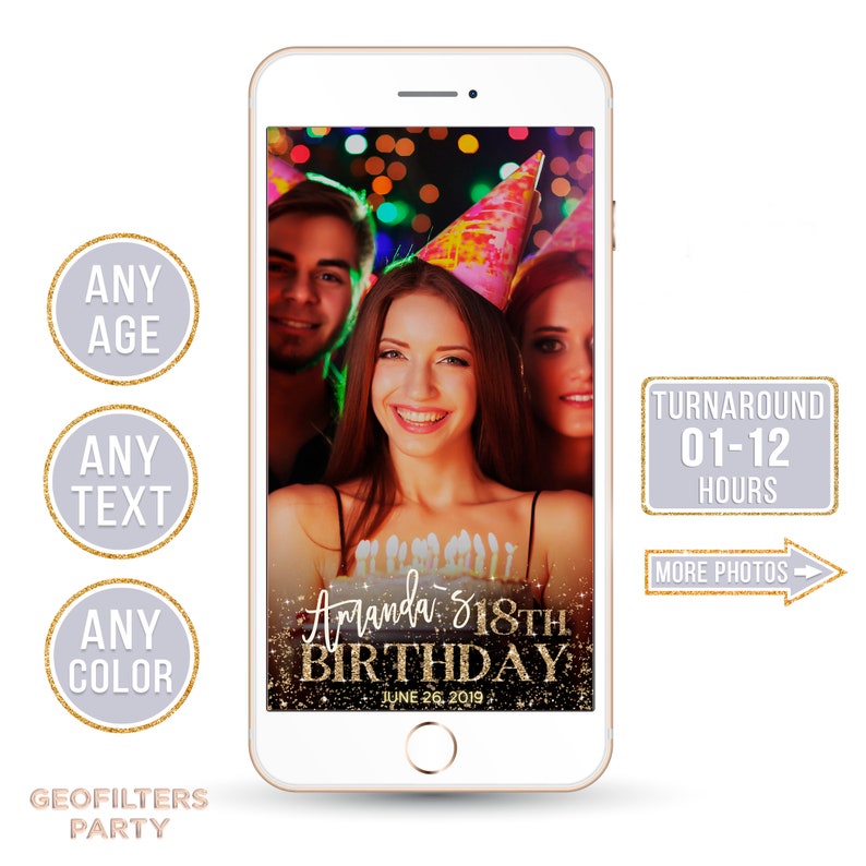 Birthday snapchat filter Birthday geofilter 30th birthday Etsy