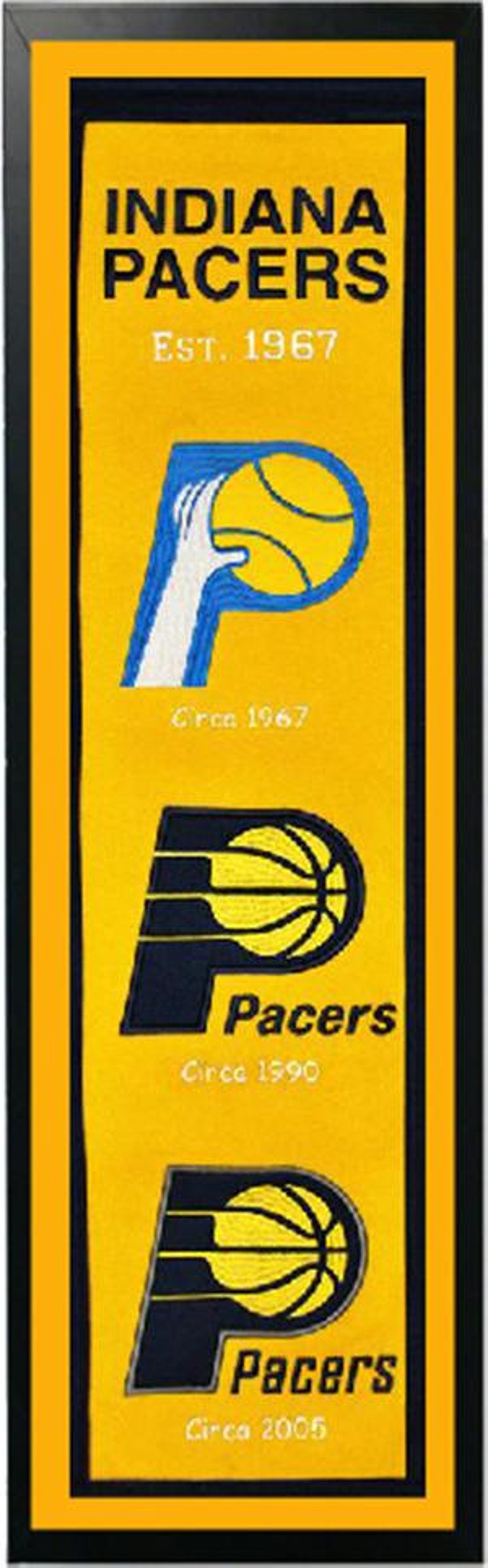 Indiana Pacers Logo History Felt Banner Frame 14 x 37 Etsy