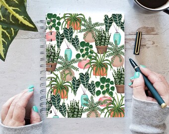 House Plant Writing Journal, Plant Notebook, Spiral Bound Journal, Hardcover Notebook, Botanical Notebook, Plant Lovers Gift