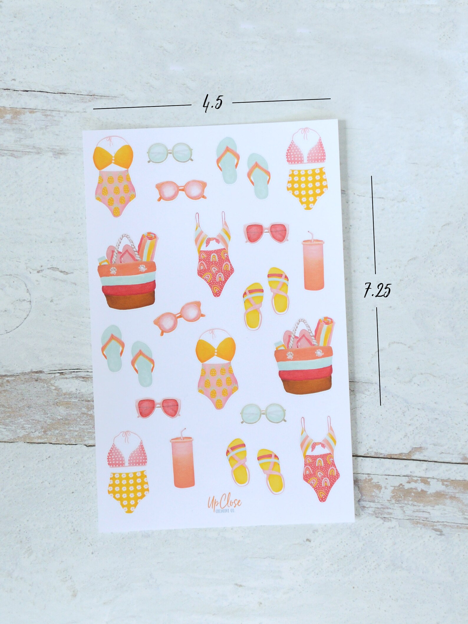 Summer Sticker Sheet Scrapbook Stickers Beach Stickers | Etsy