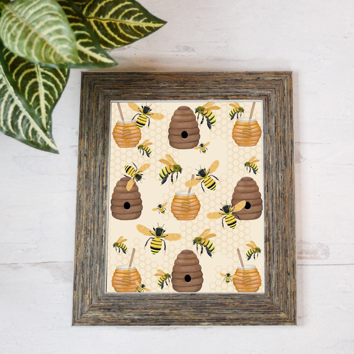 Bee Art Print Honey Bee Wall Decor Bee Decor Spring Wall Etsy