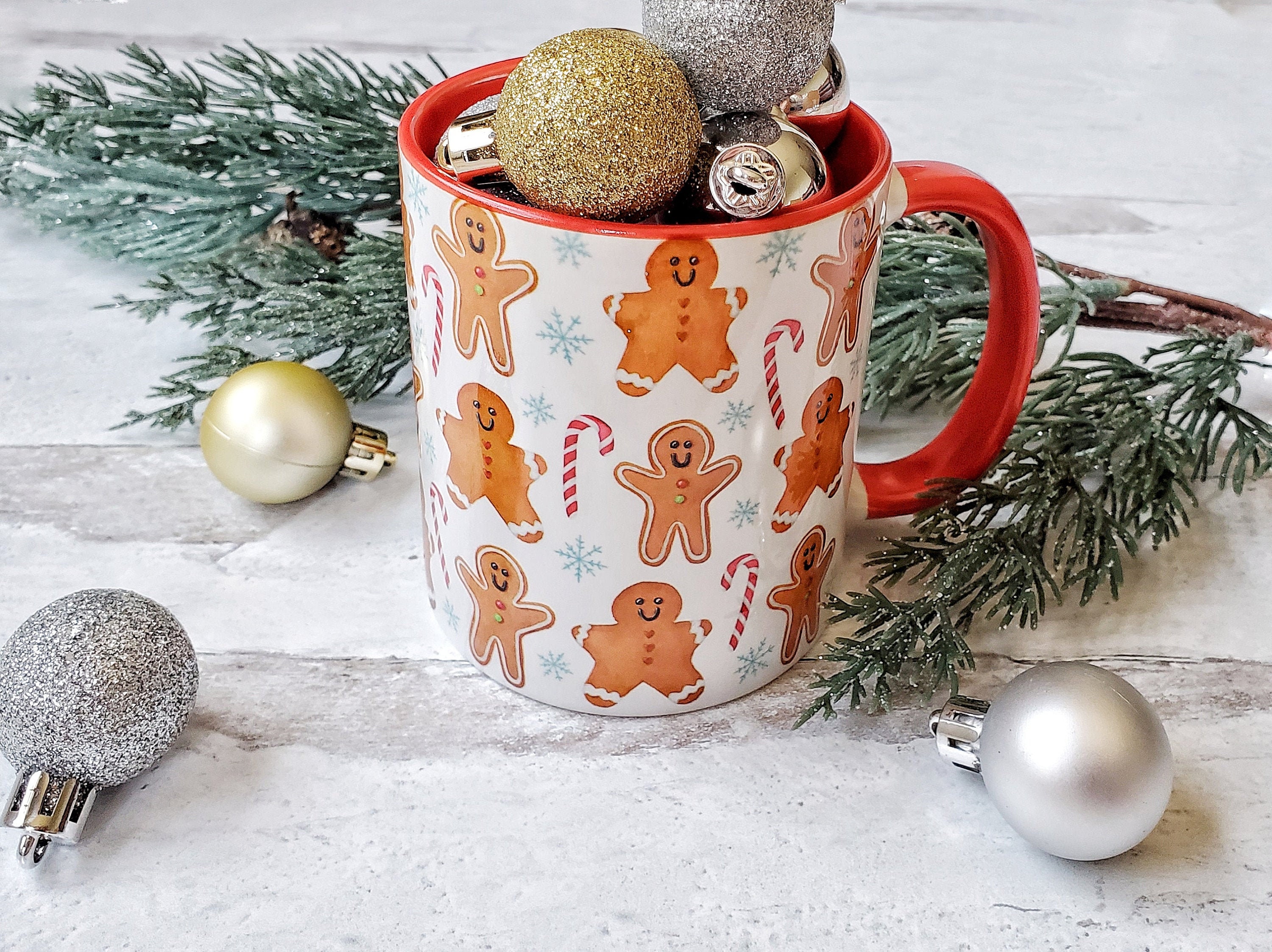 Cute Christmas Mug Holiday Coffee Mug Gingerbread Man Mug - Etsy Nederland