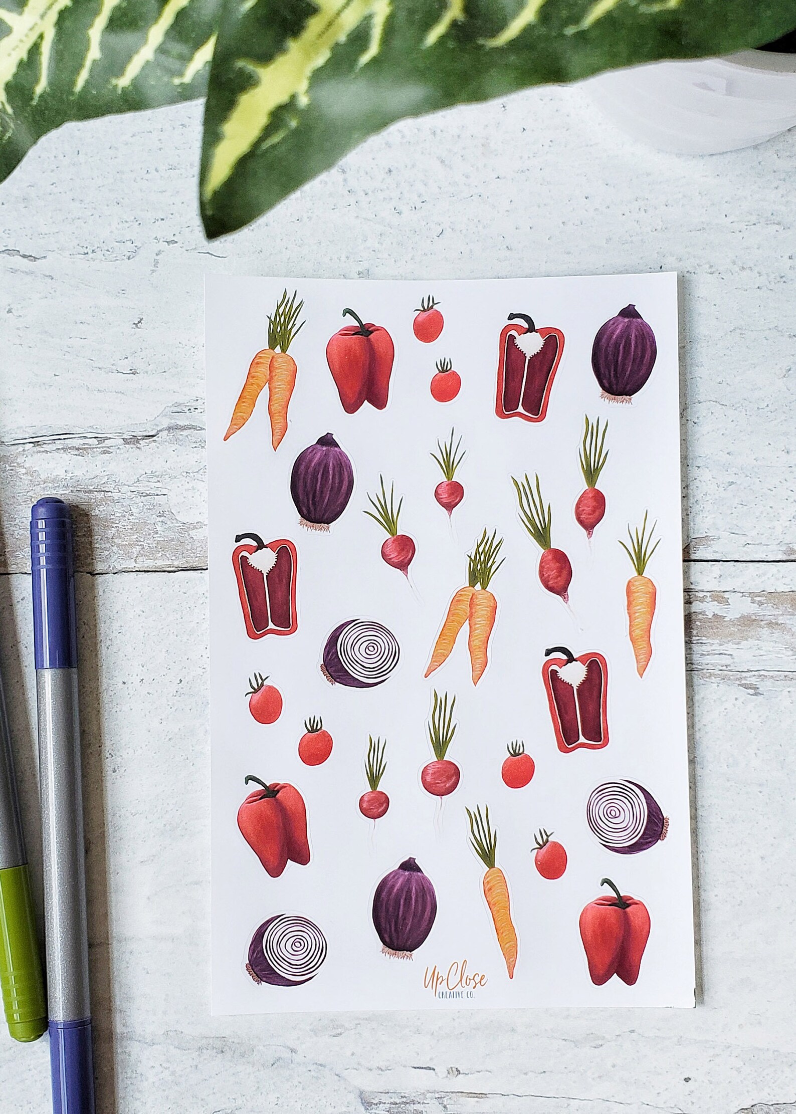 Vegetable Stickers Garden Sticker Sheet Scrapbook Stickers Etsy