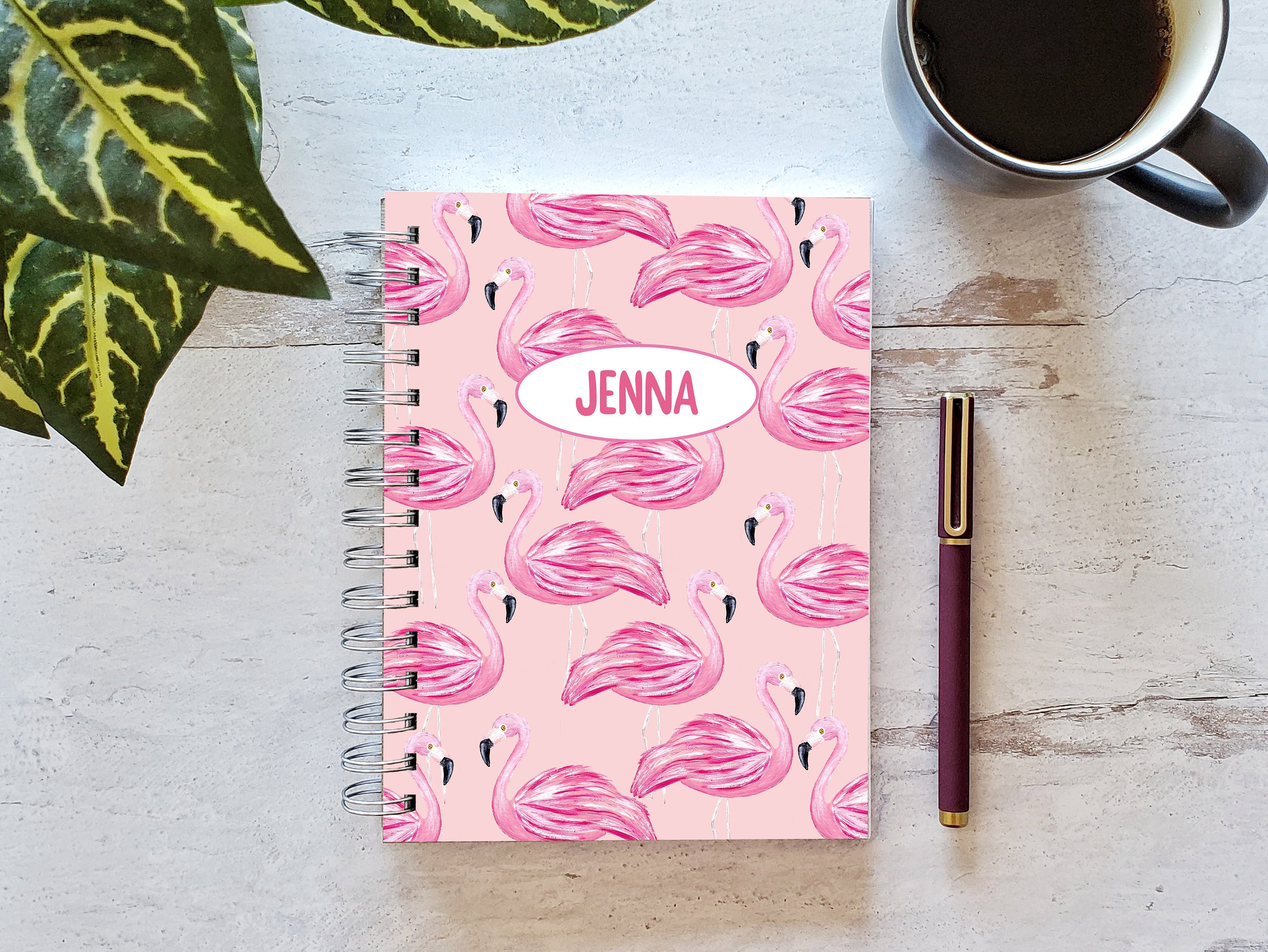 NUOBESTY Pink Flamingo Notebooks with Pen Journal Set Notebooks Creative Diary Notepads Office School Stationery Gifts 