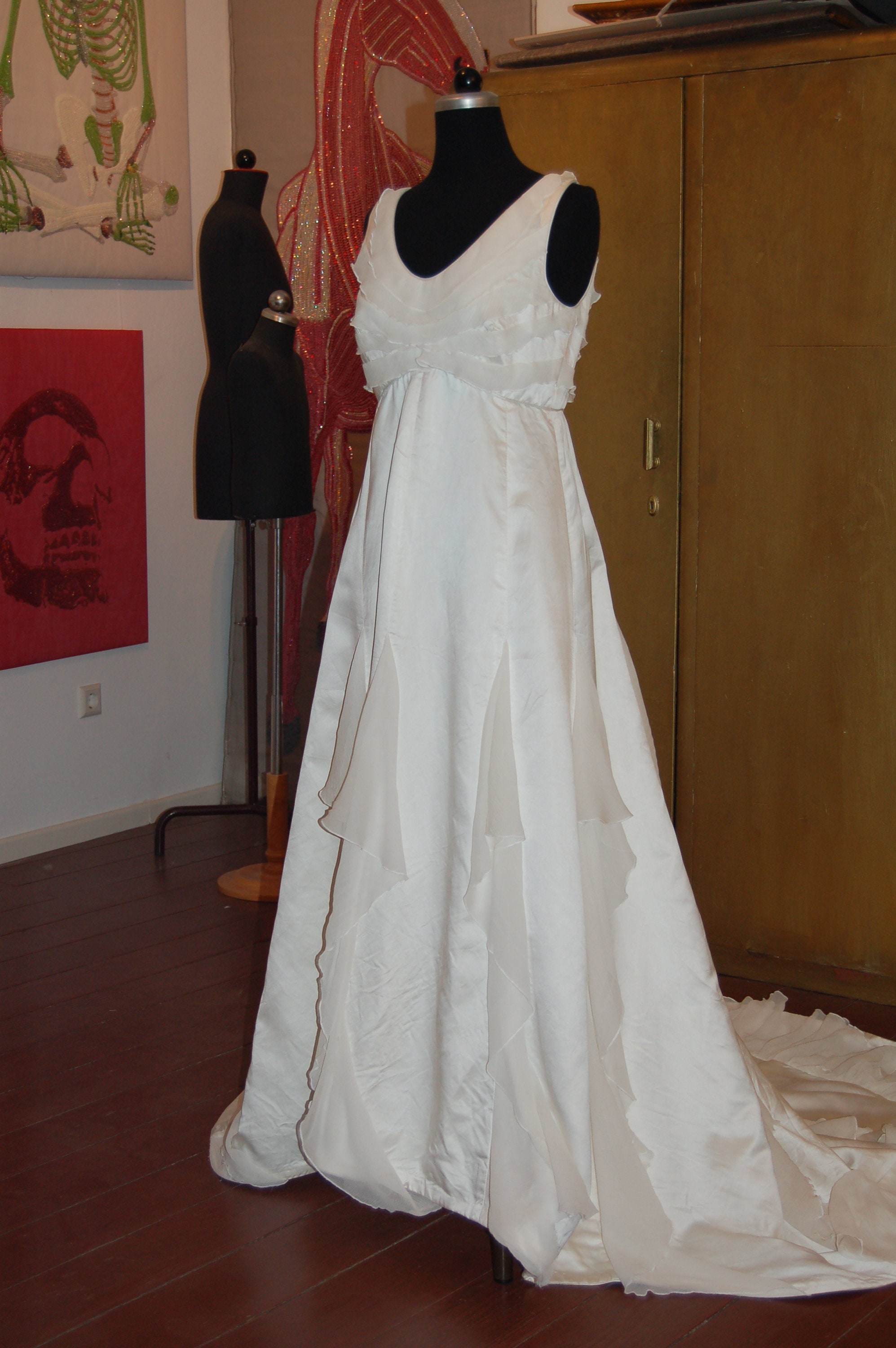 Brautkleid im Empirestil Gr. 40 Seide | Etsy