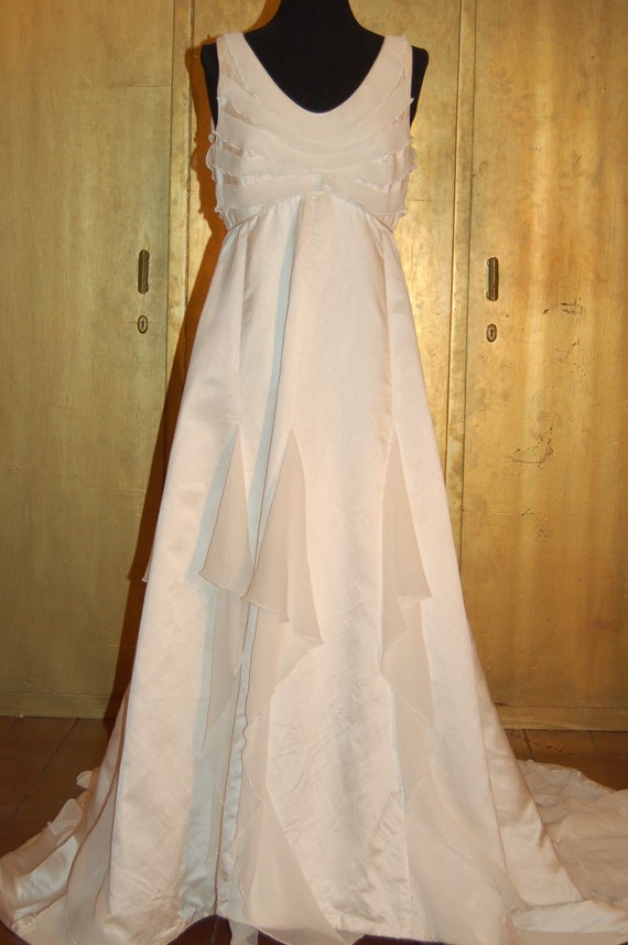 Empire Style Wedding Dress Size 40 Silk Etsy