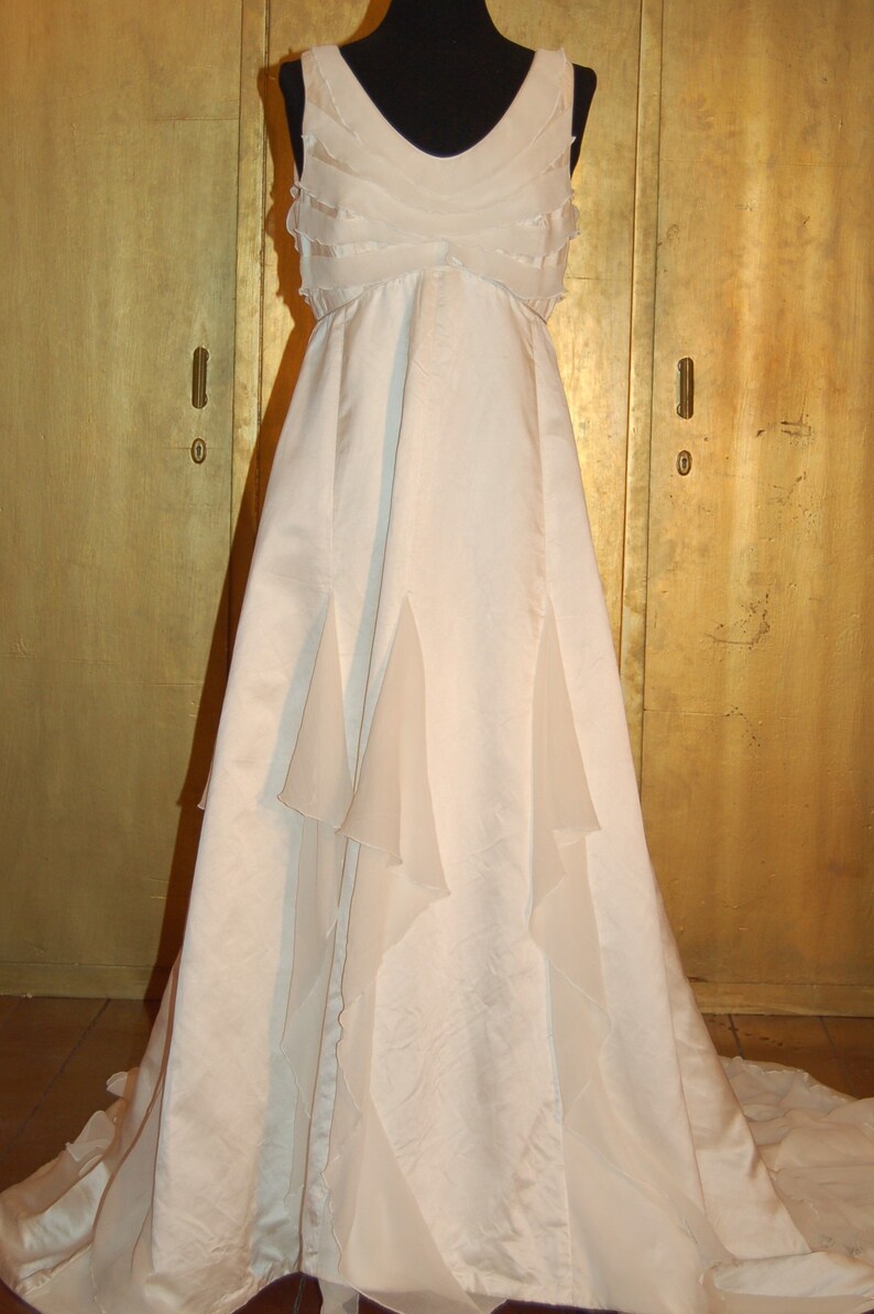 Empire Style Wedding Dress Gr 40 Silk Etsy