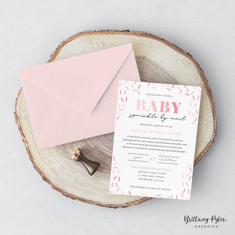 Sprinkle by Mail Invitation Template Virtual Baby Shower Etsy